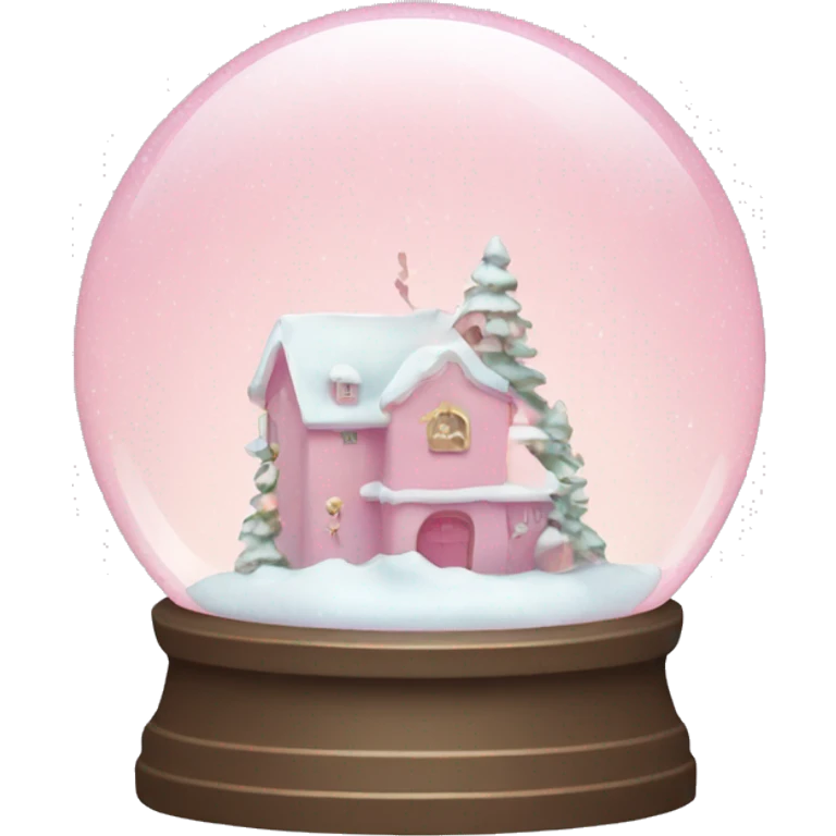 Pastel pink snow globe emoji