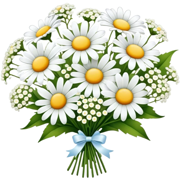 daisy and babies breath bouquet  emoji