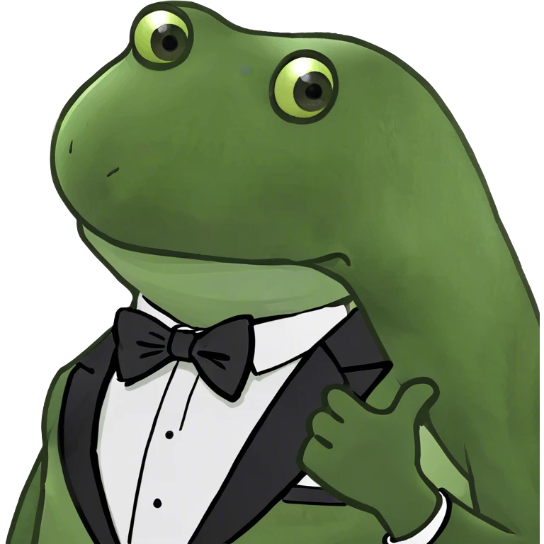 bufo wearing a tuxedo  emoji