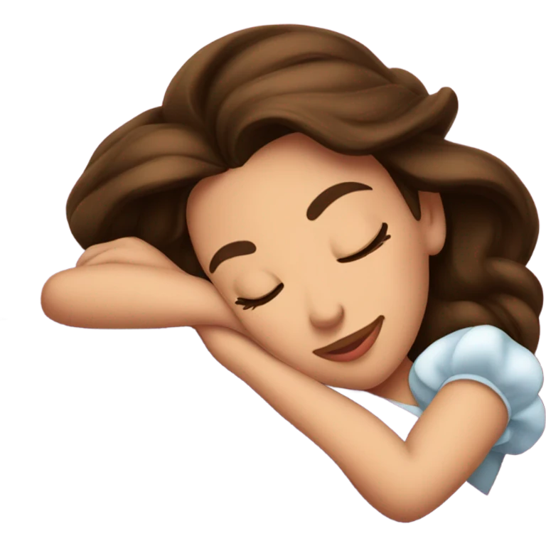 Sleeping brunette beauty princess Disney, bed emoji
