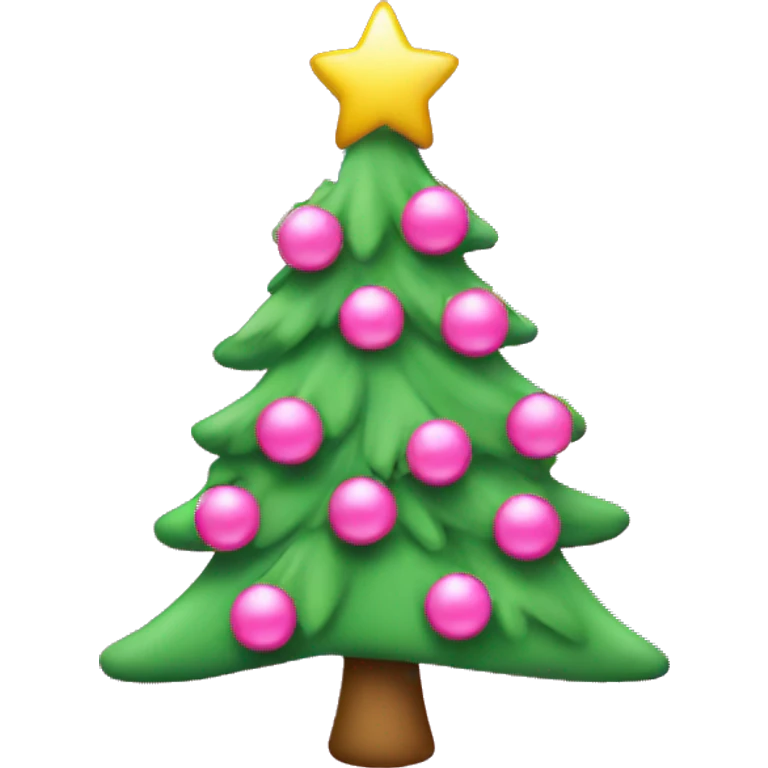 Pink Christmas tree with bows emoji