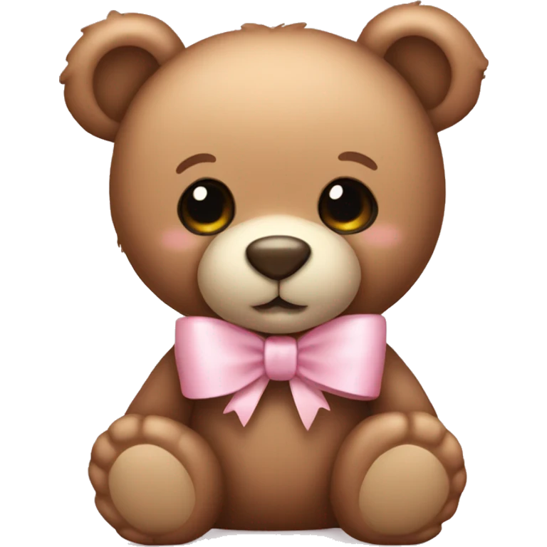 Teddy bear with light pink bow  emoji