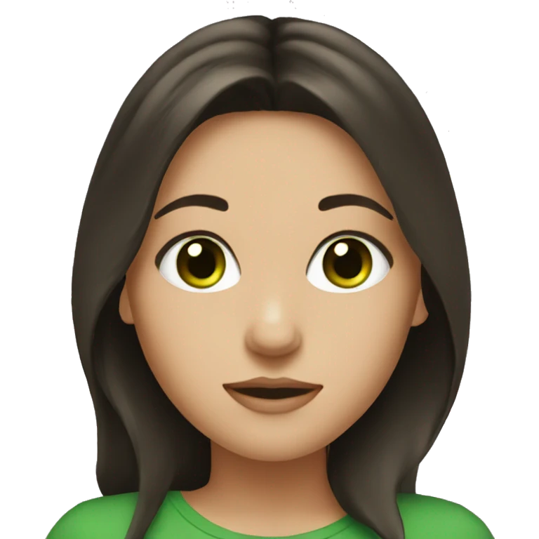 Brunette girl with green eyes emoji