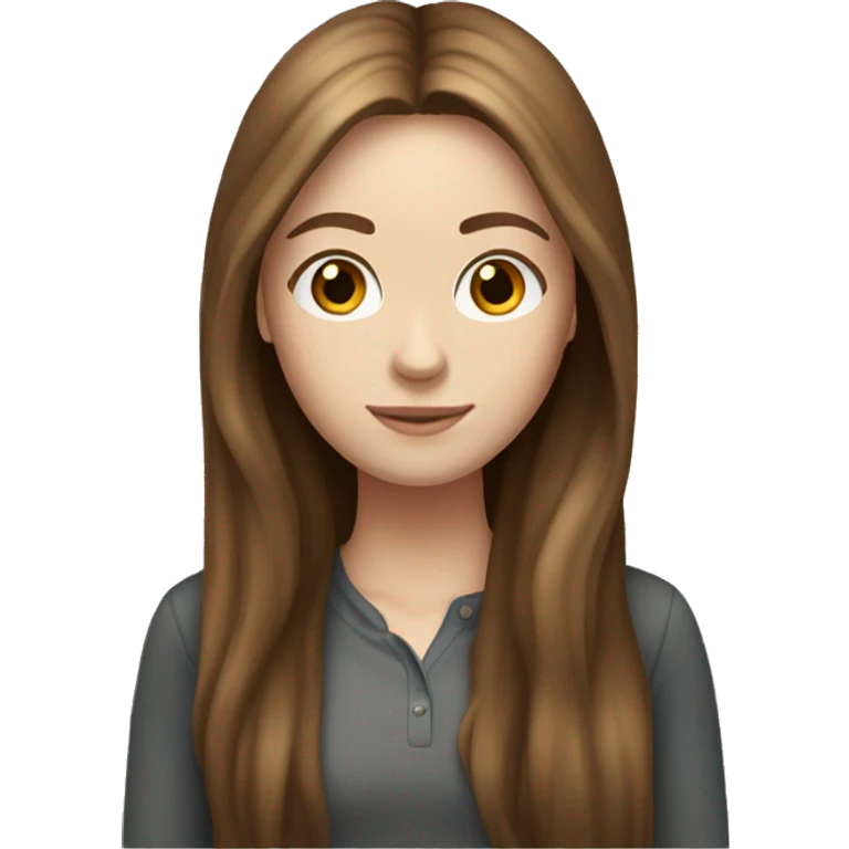 Skinny white girl with long brown hair emoji
