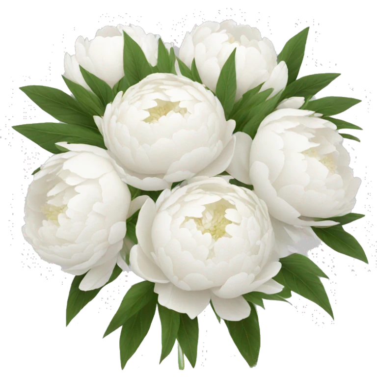 White peonies bouquet  emoji
