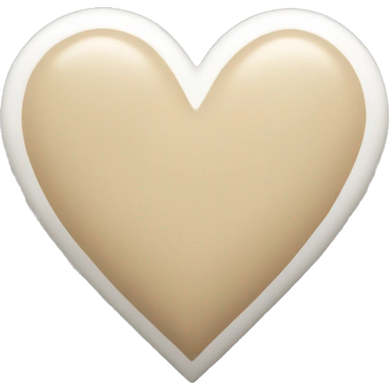 beige and white mix colour heart emoji