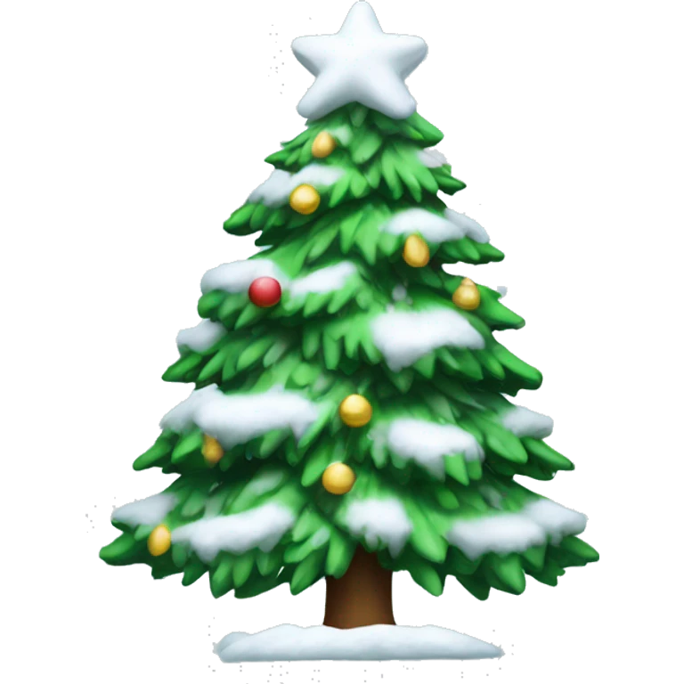 christmas tree with snow emoji