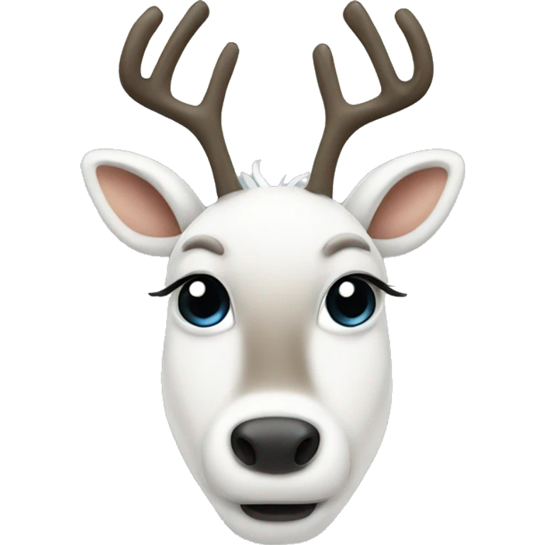 white reindeer with eyelashes  emoji