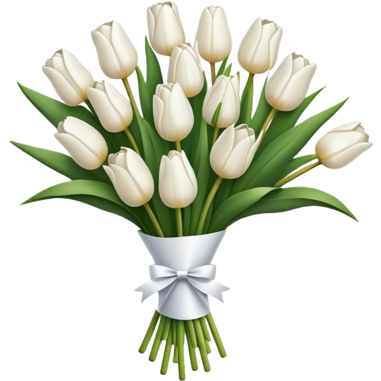 white tulip bouquet  emoji