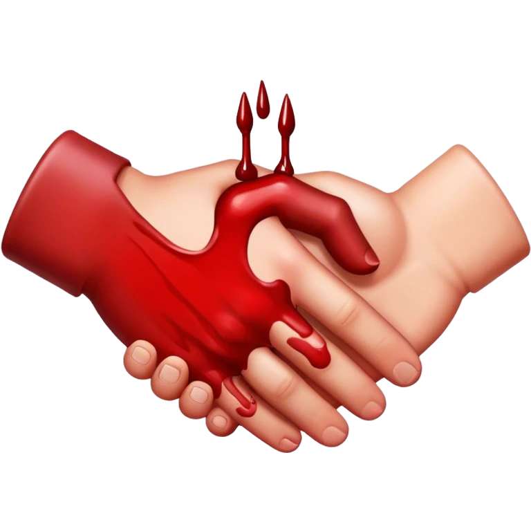 handshake, blood  emoji