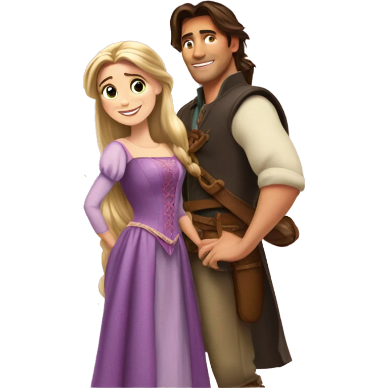 Rapunzel with Flynn rider emoji