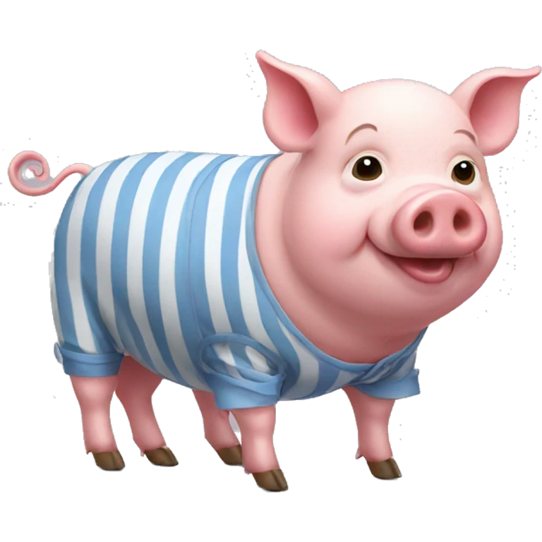 Pig with striped trousers emoji