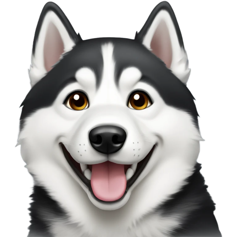 Siberian husky black and white smile emoji