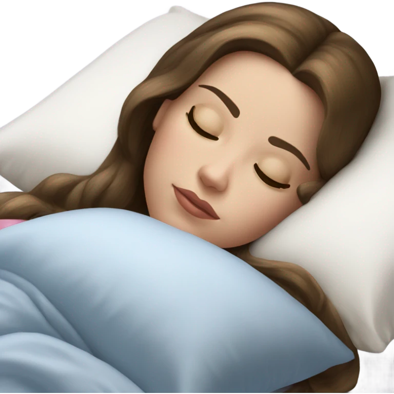 sleeping beauty brunette white girl with a silk pillow emoji