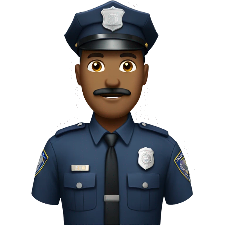 White male police officer with curly mustache  emoji