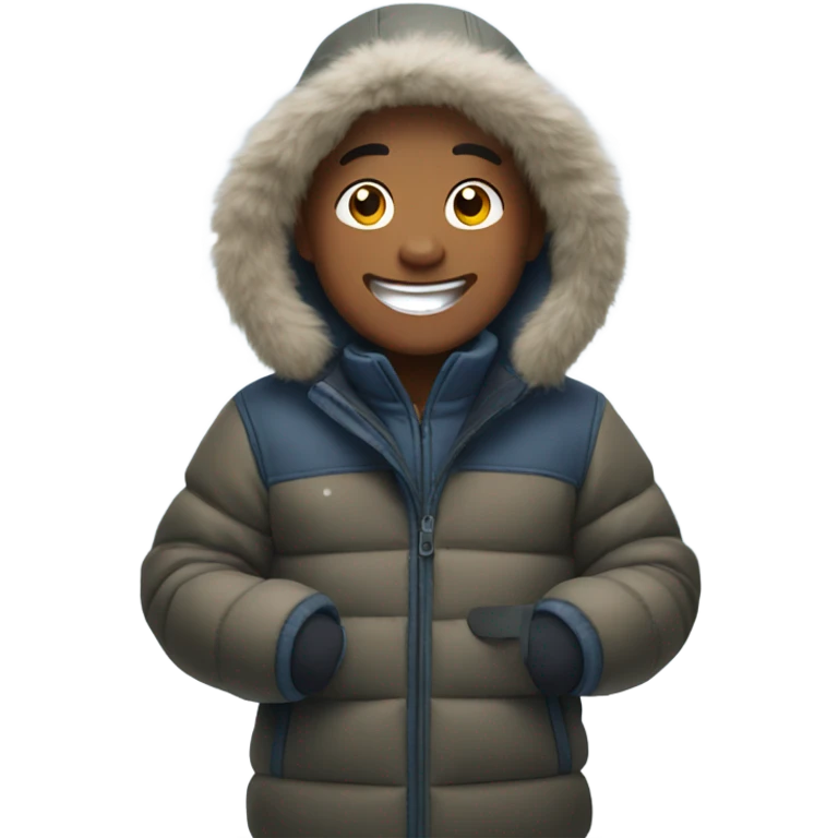 boys smiling outdoors in snow emoji