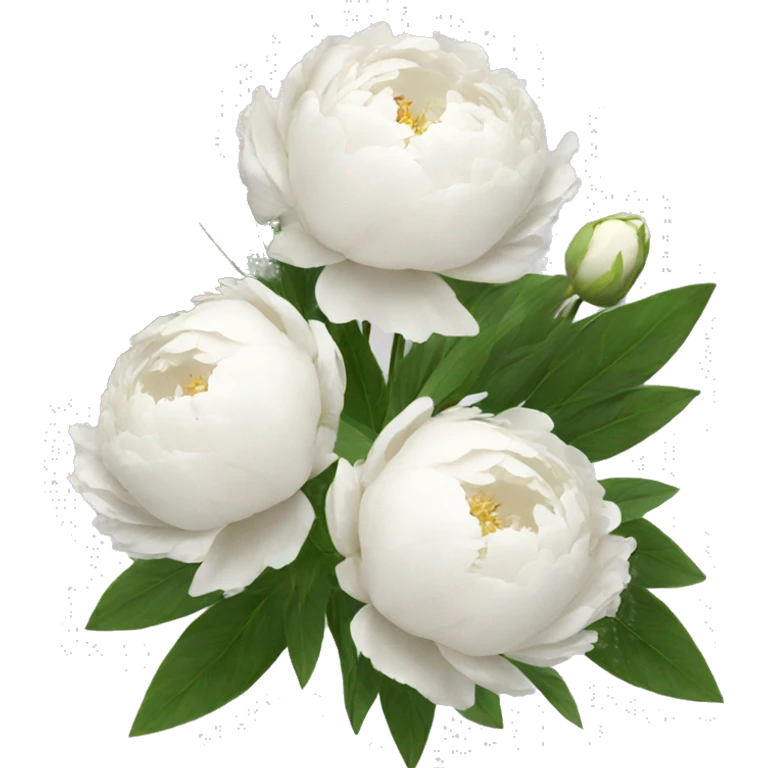 White peonies bouquet  emoji