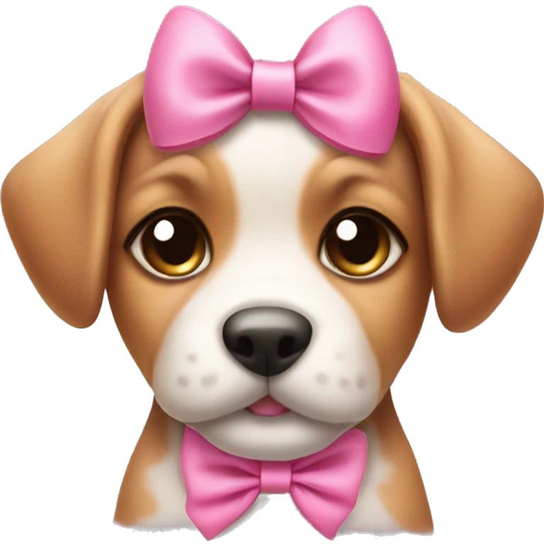 cute puppy with pink bow on its head emoji
