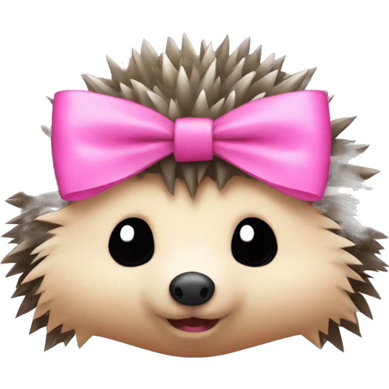 hedgehog with a pink bow emoji
