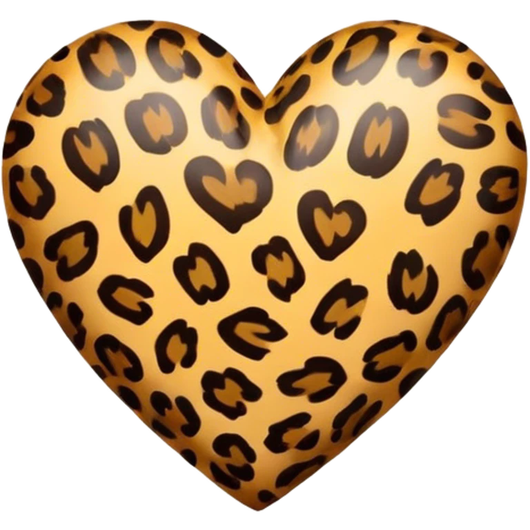Leopard print heart  emoji