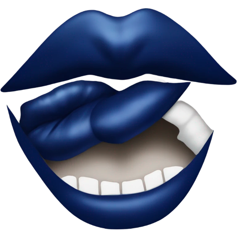 Navy blue kiss emoji
