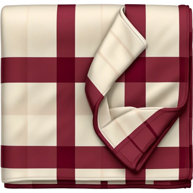 Plad white and Burgundy blanket folded  emoji