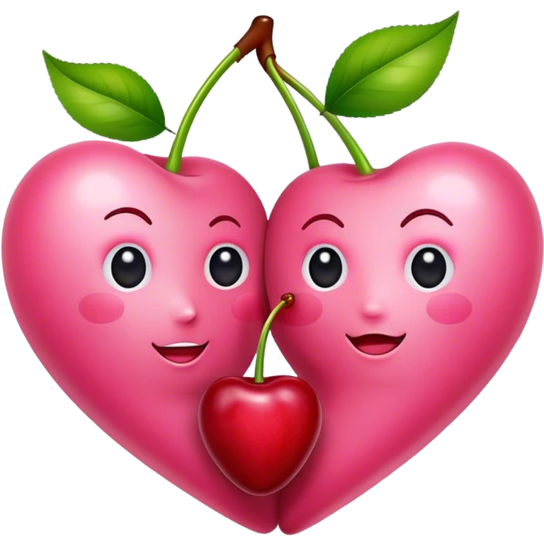 pink heart cherries emoji