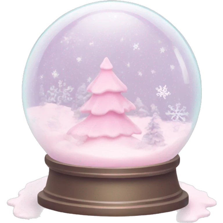 Pastel pink snow globe emoji