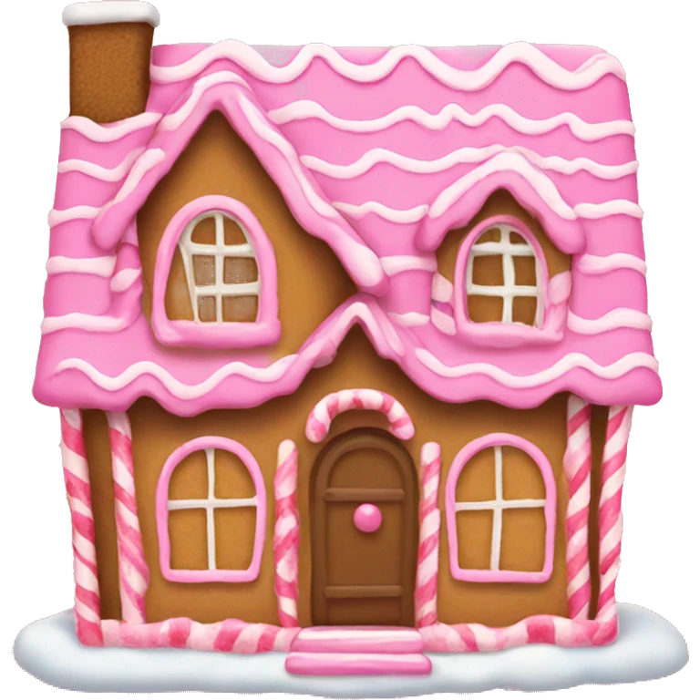 A pink gingerbread house emoji