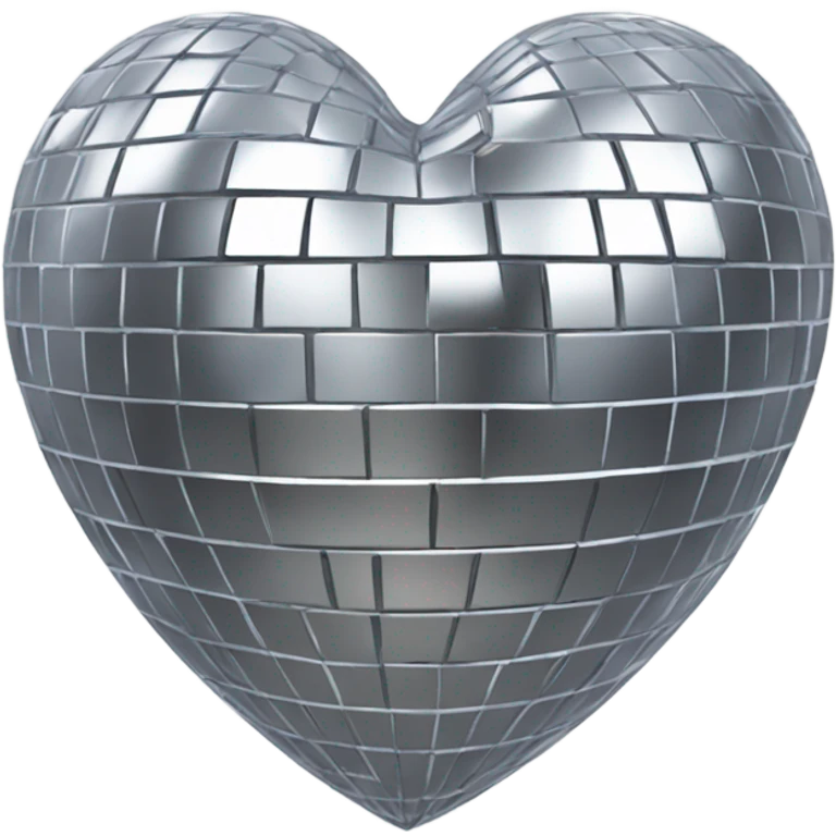 Silver Disco ball heart  emoji