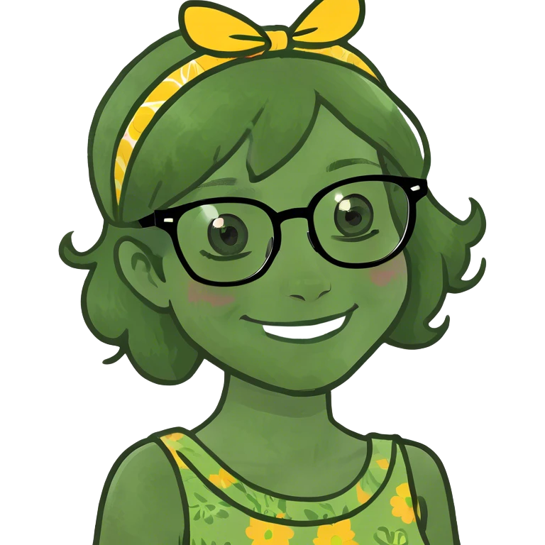smiling girl in glasses emoji
