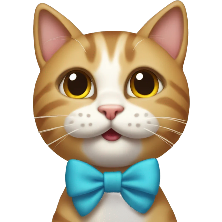 Cat with a bow on its head dancing  emoji