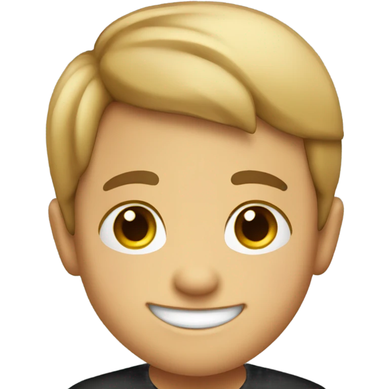 smiling boy in black shirt emoji