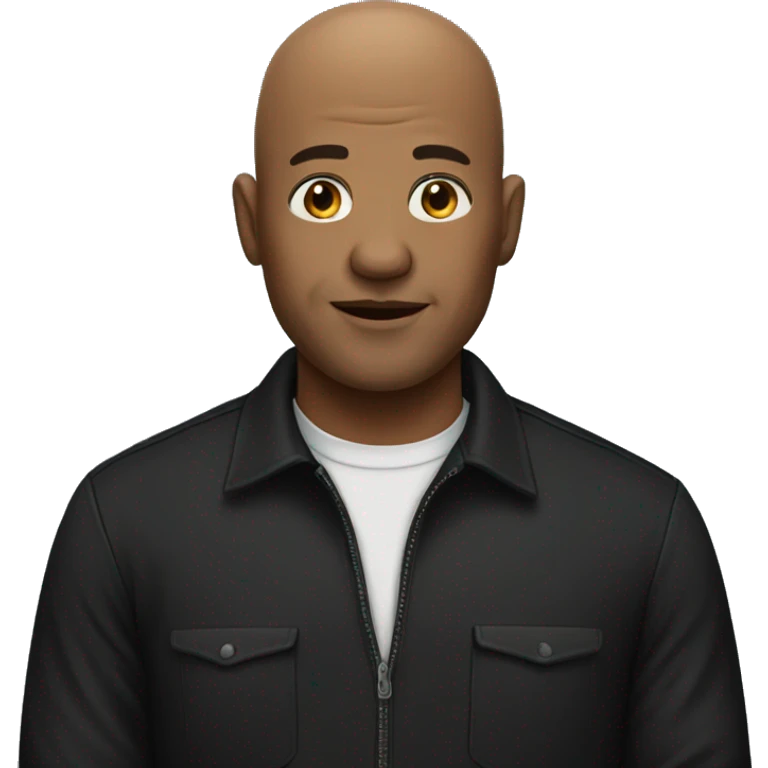bald man in black shirt emoji