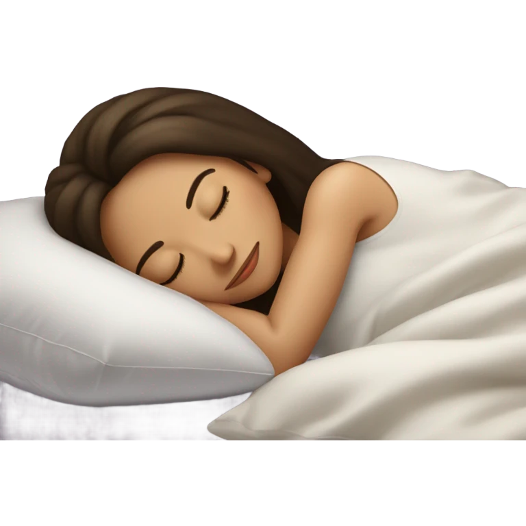 sleeping beauty brunette white girl with a silk pillow emoji