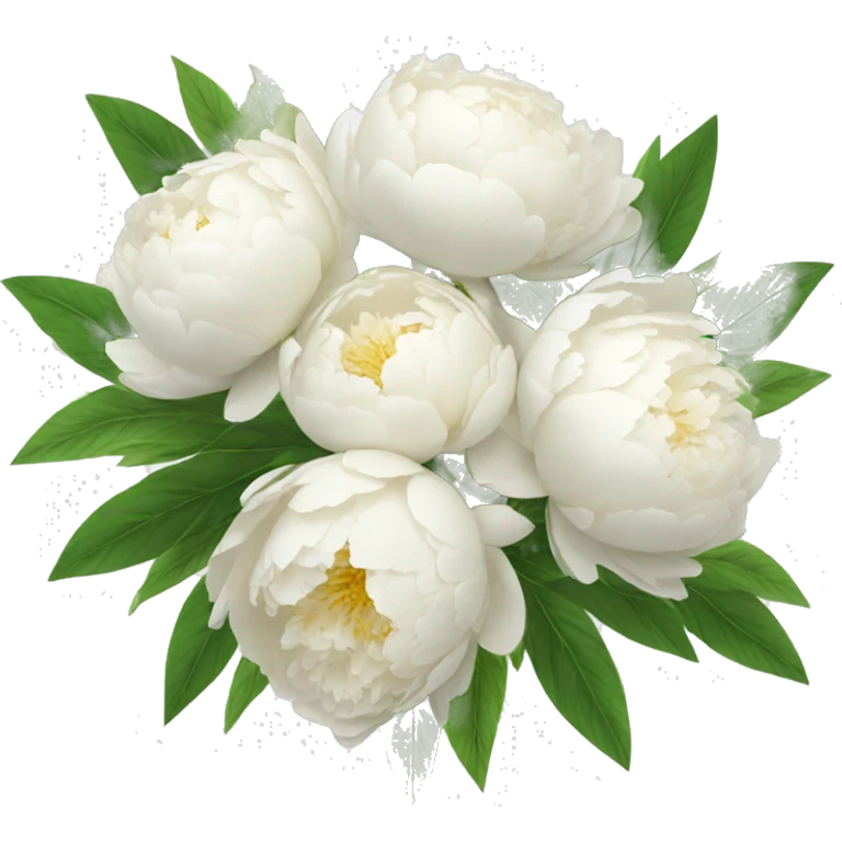 White peonies bouquet  emoji