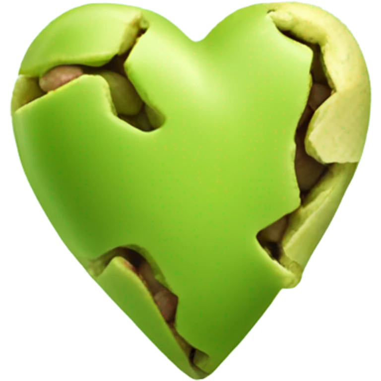 pistachio green colour broken heart emoji