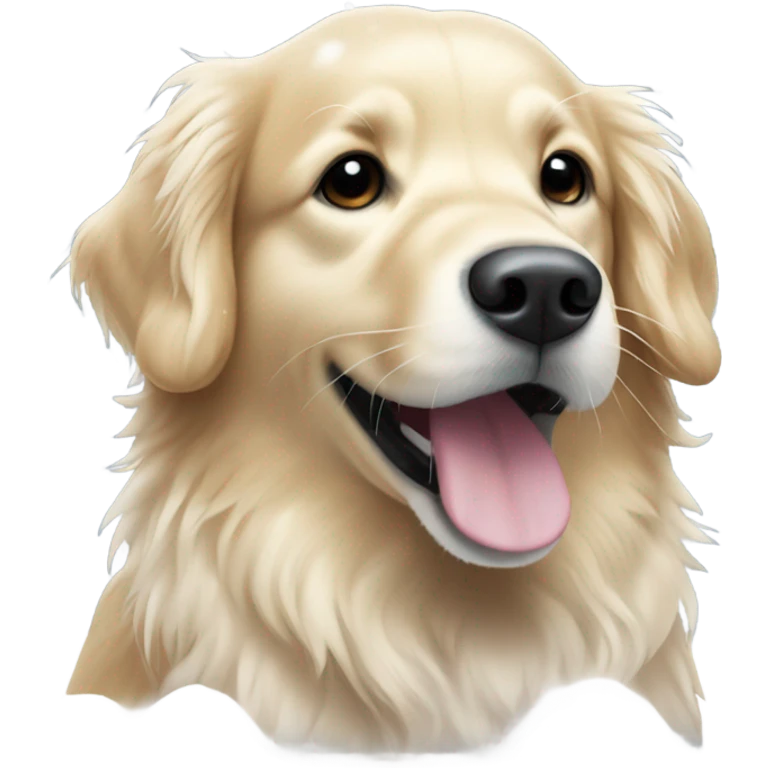 Golden retriever in snow emoji