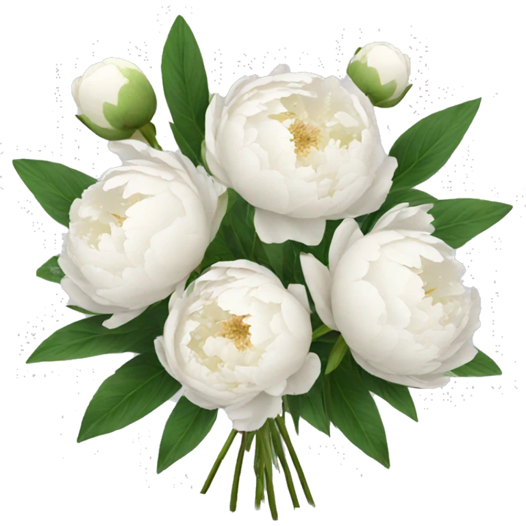 White peonies bouquet  emoji