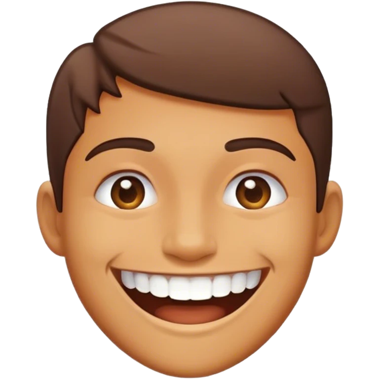 Happy with teeth showing half way  emoji