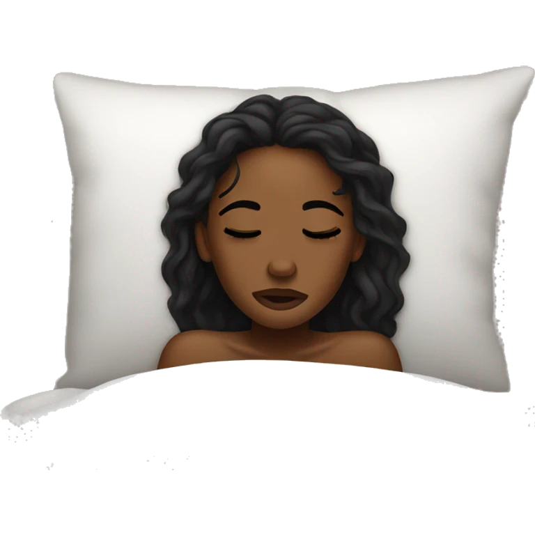 A melanin woman crying in bed emoji