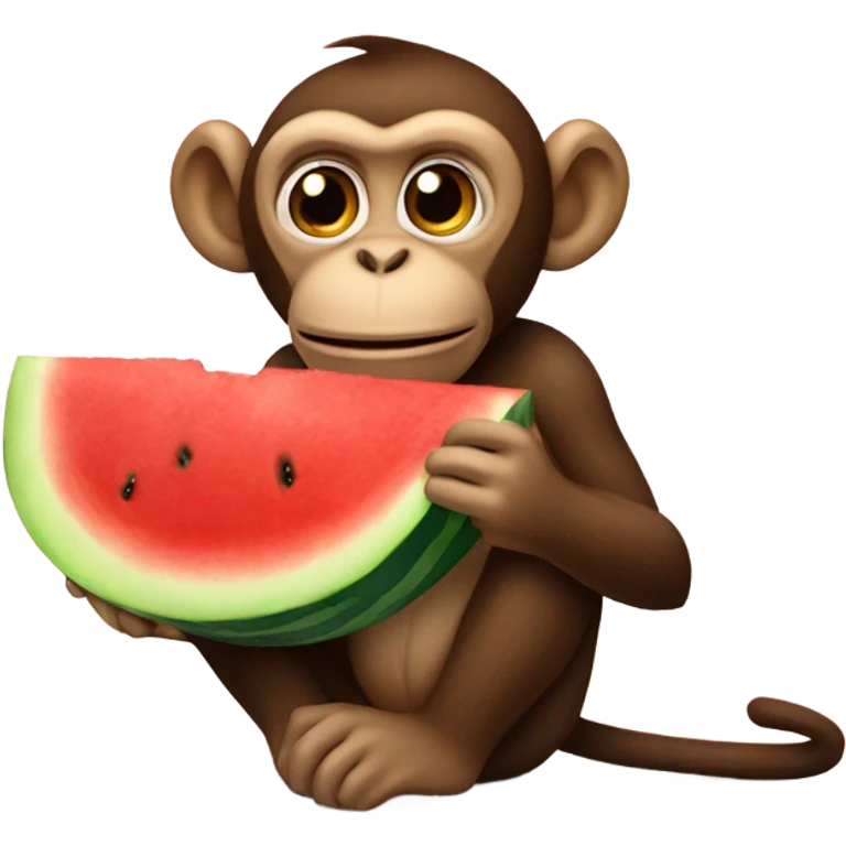 Monkey eating watermelon emoji