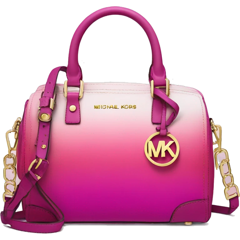 Realistic isolated magenta ombre Michael kors satchel purse.  emoji