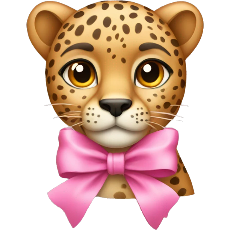cheetah with a pink bow emoji