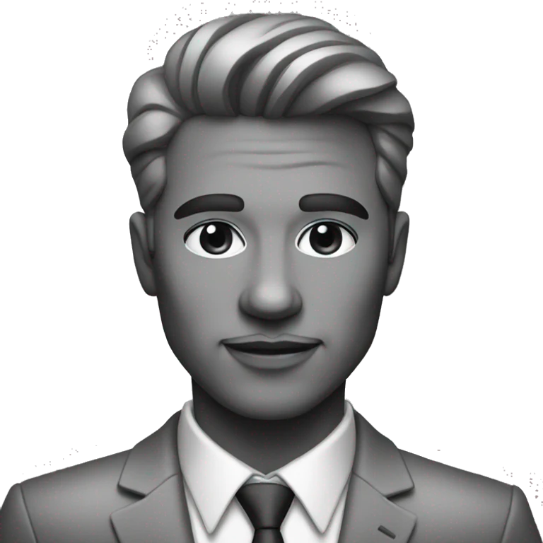 stylish man in grayscale portrait emoji
