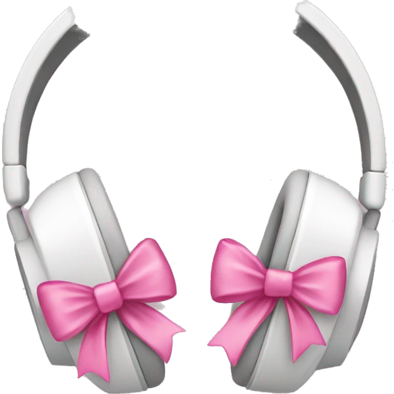 white headphones with pink bows emoji
