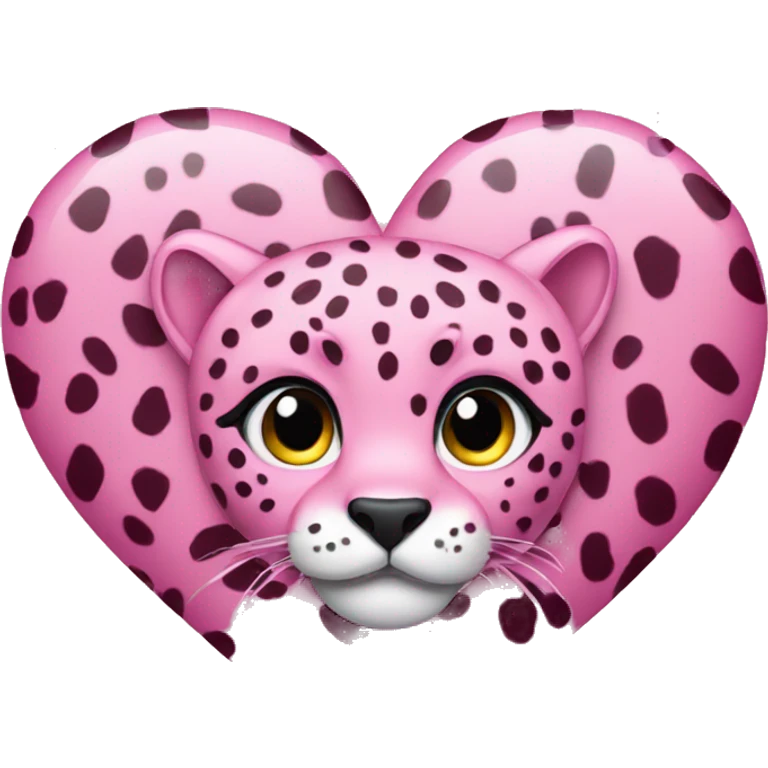 pink cheetah heart  emoji
