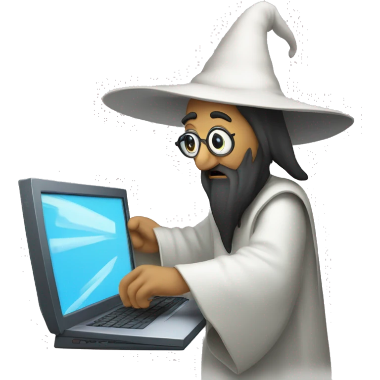 computer wizard searching the internet emoji