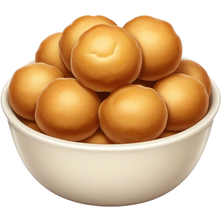 round fried dough balls in a bowl emoji