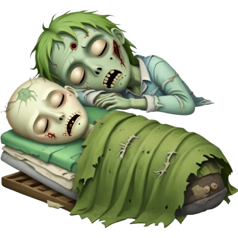 sleeping zombie with zzz emoji